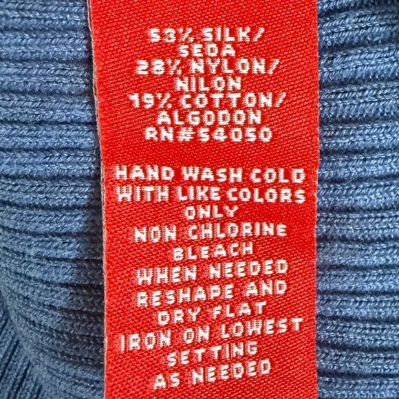 A Line Zebra Print Button-Up Cardigan Blue & Brown Size Large - Picture 6 of 7